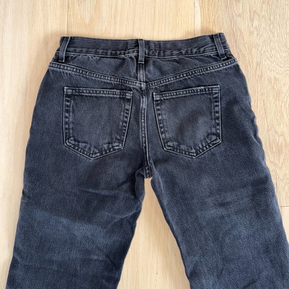 We The Free Maggie Mid Rise Straight Leg Jeans Black Distressed Size 25 - Picture 5 of 6